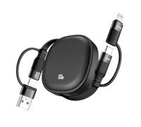 MINLU 100W Cable Carga Multiple Retráctil, 5 en 1 Cable USB Carga Rapida, Retráctil Cable Cargador Multiple, Cable de Carga Rápida con IP/Tipo C/USB A Puerto para IP,iPad,Galaxy,Ps4/5,Tablets