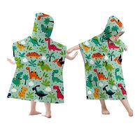 MINNAQ Dinosaur Kids Toalla con Capucha Poncho Toalla de Playa Toalla de baño de Piscina Toalla de Surf Microfibra Albornoz Ultra Suave y Absorbente para niños niñas