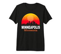 Minneapolis Minnesota Vintage Sunset Retro City State USA Camiseta Premium