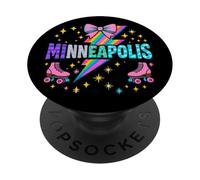 Minneapolis Roller Skates Gráfico Rayo Colorido PopSockets PopGrip Adhesivo