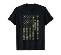 Minneapolis Strong Minnesota America Distressed Camo US Flag Camiseta
