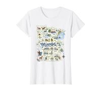 Minnesota, Mapas Iconos MN, Duluth, Saint Paul, Rochester Camiseta gráfica económica