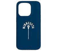 Minnesota Minimalist Vertical Lacrosse Stick Retro LAX Carcasa para iPhone 15 Pro