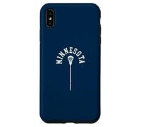 Minnesota Minimalist Vertical Lacrosse Stick Retro LAX Carcasa para iPhone XS MAX