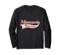 Minnesota Strong Powerful Message Varsity Style Throwback Manga Larga