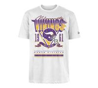 Minnesota Vikings New Era Cap NFL - Camiseta de Gran tamaño con Estampado Serigrafiado, gráfico del Equipo, Color Blanco, Unisex
