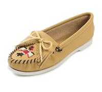 Minnetonka Mocasines Thunderbird para Mujer, Natural, 7.5
