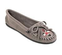 Minnetonka Thunderbird Ii - Mocasines Mujer, Gris (Grey), 37 EU