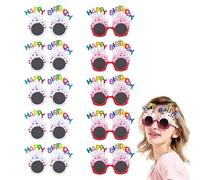 Minnhua 10 Piezas Gafas de Fiesta para Cumpleaños Gafas Happy Birthday Gafas de Sol CumpleañOs Gafas Fiesta Cumpleaños Gafas Fiesta Divertidas Photocall para Decoracion Cumpleaños Photocall