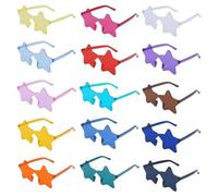 Minnhua 15 Pares Gafas de Fiesta de Estrella Gafas de Sol sin Montura Transparentes Color Hippy Gafas sol de Caramelo Gafas Diversión Para Despedida de Soltera Fiesta de Cumpleaños Carnaval