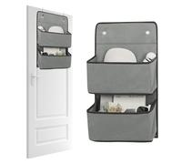 Minnhua 2 Piezas Organizador Bolsos Armario, Zapatero Colgante con 2 Compartimentos, Organizador de Bolsos con 4 Ganchos, Organizador Colgante para Dormitorio, Baño, Lavandería, Habitación (Gris)