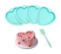 Minnhua 4PCS Molde de Silicona para Pasteles en Forma de Corazón 20cm Moldes para Tarta de Arcoíris Moldes para Tartas de Silicona Molde Corazon Silicona para Casera de Tartas Pudding