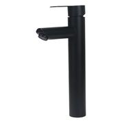 Minnhua Grifo Lavabo Alto Grifo de Baño Monomando Grifo Baño Grifo Lavabo Grifo de Lavabo Alto Grifo Mezclador Baño de Acero Inoxidable Control de Agua Fría Y Caliente Negro (Cromo)