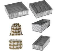 Minnhua Set de 4 Organizador Armario Separadores de Cajones Organizador Ropa Interior No Tejido Plegable para Calcetines Bragas Corbatas Cinturones Sujetadores Patrones Ondulados