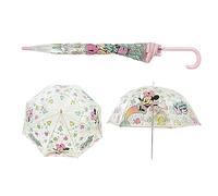 SRV Hub Paraguas de PVC para niñas y niños, resistente al viento, 8 paneles de personajes de dibujos animados, paraguas clásico, Brolly para niños unisex a partir de 3 años | transparente, Minnie