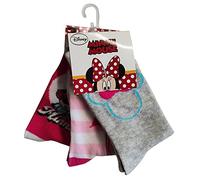 Minnie Disney - Calcetines con diseño de ratón para niños, niñas y niños (rosa, rosa, gris, 23/26), Rosa, Rosa, Gris, 23-26