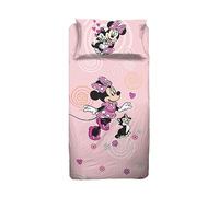 Minnie - Juego de sábanas para Cama Individual de Disney, sábana encimera, sábana Bajera, Funda de Almohada, Rosa, Disney, 100% algodón, Producto Oficial