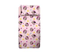 Minnie - Juego de sábanas para Cama Individual, sábana encimera, sábana Bajera, Funda de Almohada, Color Rosa, Disney, 100% algodón, Producto Oficial