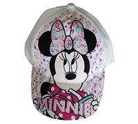 Minnie Maus Gorra Base Cap Sombrero con diseño de Minnie con lazo, confeti y purpurina para niños, niñas y niños, Blanco, 54 cm