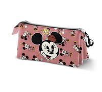 Disney Estuche portatodo triple Minnie Mouse Aqua Rosa 23 x 11 cm