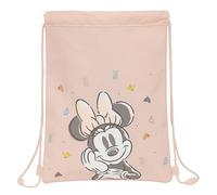 MINNIE MOUSE BABY - Mochila Saco Plano Junior, Mochila, Ideal para Niños de Diferentes Edades, Cómoda y Versátil, Calidad y Resistencia, 26x34 cm, Color Rosa claro