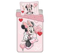 Jerry Fabrics Juego de cama Disney Minnie Balloon, 100% algodón, funda nórdica de 140 x 200 cm + funda de almohada