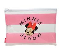 Minnie Mouse Beach - Bolso de Mujer, Summer Bag, Cómodo y Versátil, Calidad y Resistencia, 30x23 cm, Color Rosa/Transparente