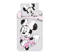 Minnie Mouse Beautiful Funda Nórdica Cama 90 140x200 + Funda Almohada 70x90 | Ropa de cama reversible | Algodón natural transpirable Oeko-Tex | Disney oficial | Niña | Regalo | Lavable a máquina