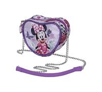 Minnie Mouse Butterflies-Bolso Corazón Mini, Lila, 11.5 x 10 cm