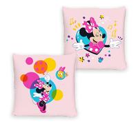 Minnie Mouse - Cojín con forma de globo (40 x 40 cm, reversible, con diseño de Mickey Mouse, Daisy Donald Goofy, parte delantera y trasera, a juego con la ropa de cama)
