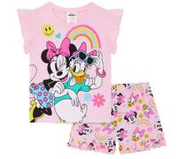 Minnie Mouse & Daisy Duck - Conjunto de Pijama Corto para niñas 100% algodón Peinado, Minnie/Daisy, 3-4 años