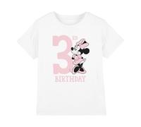 Minnie Mouse Disney 3Rd Birthday Shirt Camiseta Infantil, Blanco, 12-13 A
