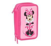 MINNIE MOUSE - Estuche Escolar con 37 Útiles Incluidos, Estuche Infantil, Estuche Niño, Ideal para Niños de 5 a 14 Años, Cómodo y Versátil, Calidad y Resistencia, 12.5x5.5x19.5 cm