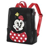 Minnie Mouse Face-Mochila Shield, Negro, 28 x 33 cm, Capacidad 10 L