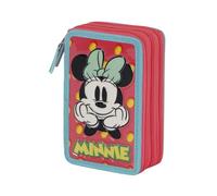 Minnie Mouse Fresh-Estuche Plumier Completo Triple, Rosa, 14 x 21 cm