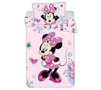 Jerry Fabrics Juego de ropa de cama Minnie Mouse diseño flores 100% algodón 100x135+40x60 cm