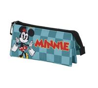 Minnie Mouse Indigo-Estuche Portatodo Triple, Turquesa, 23 x 11 cm