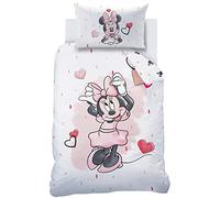 Minnie Mouse Juego de Cama de Franela☆ Ropa de Cama Infantil para niñas, Rosa y Rosa, diseño de Mariposa de Disney Minnie Mouse, 1 Funda de Almohada de 40 x 60 cm y 1 Funda nórdica de 100 x 135 cm