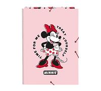 MINNIE MOUSE Me Time - Carpeta Folio con 3 Solapas, Ideal para Niños de Diferentes Edades, Cómoda y Versátil, Calidad y Resistencia, 26x36.5 cm, Color Rosa claro