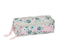 MINNIE MOUSE MINTY - Portatodo Triple Pequeño, Estuche Infantil, Estuche Niño, Ideal para Niños en Edad Escolar, Cómodo y Versátil, Calidad y Resistencia, 22x6x8.5 cm