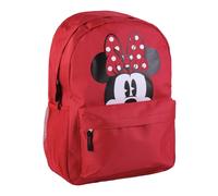 Minnie Mouse Mochila Roja Grande Con Bolsillo Frontal Con Cremallera