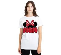 Minnie Mouse Mother's Day Ears for Mom Ladies T Shirt, White Camiseta, Blanco, L para Mujer