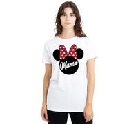 Minnie Mouse Mother's Day Mama in Ears Ladies T Shirt, White Camiseta, Blanco, M para Mujer
