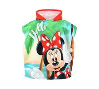 Minnie Mouse Niñas Poncho Toalla (Roja,Talla única)