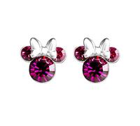 Minnie Mouse Pendientes de plata con piedra natal rosa E905162ROCTL.PH