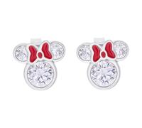Minnie Mouse Stone Set Pendientes Plata y Rojo E902851RZWL