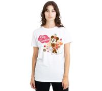 Minnie Mouse Vintage Valentine's Day Hey Sweetie Ladies T Shirt, White Camiseta, Blanco, L para Mujer