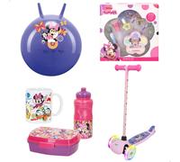 Minnie pack patinete + set maquillaje + pelota saltarina + set desayuno con taza, fiambrera y botella