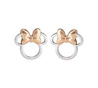 Minnie Pendientes de ratón de plata y oro rosa E901880TL, talla única, Plata de ley