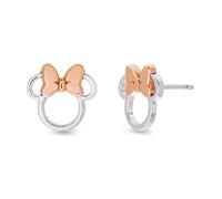 Minnie - Pendientes de tuerca chapados en dos tonos, talla única, Latón, Sin piedra preciosa